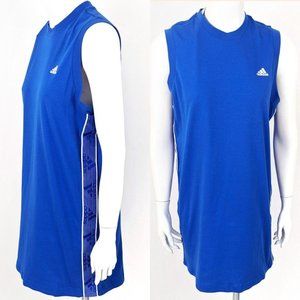 Adidas Cho Sleeveless Tank Shirt Dress NWT L Blue